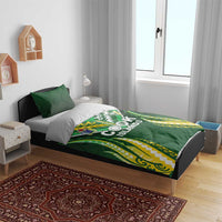 Cook Islands Rugby Bedding Set Unique Style Green Version - Polynesian Pride