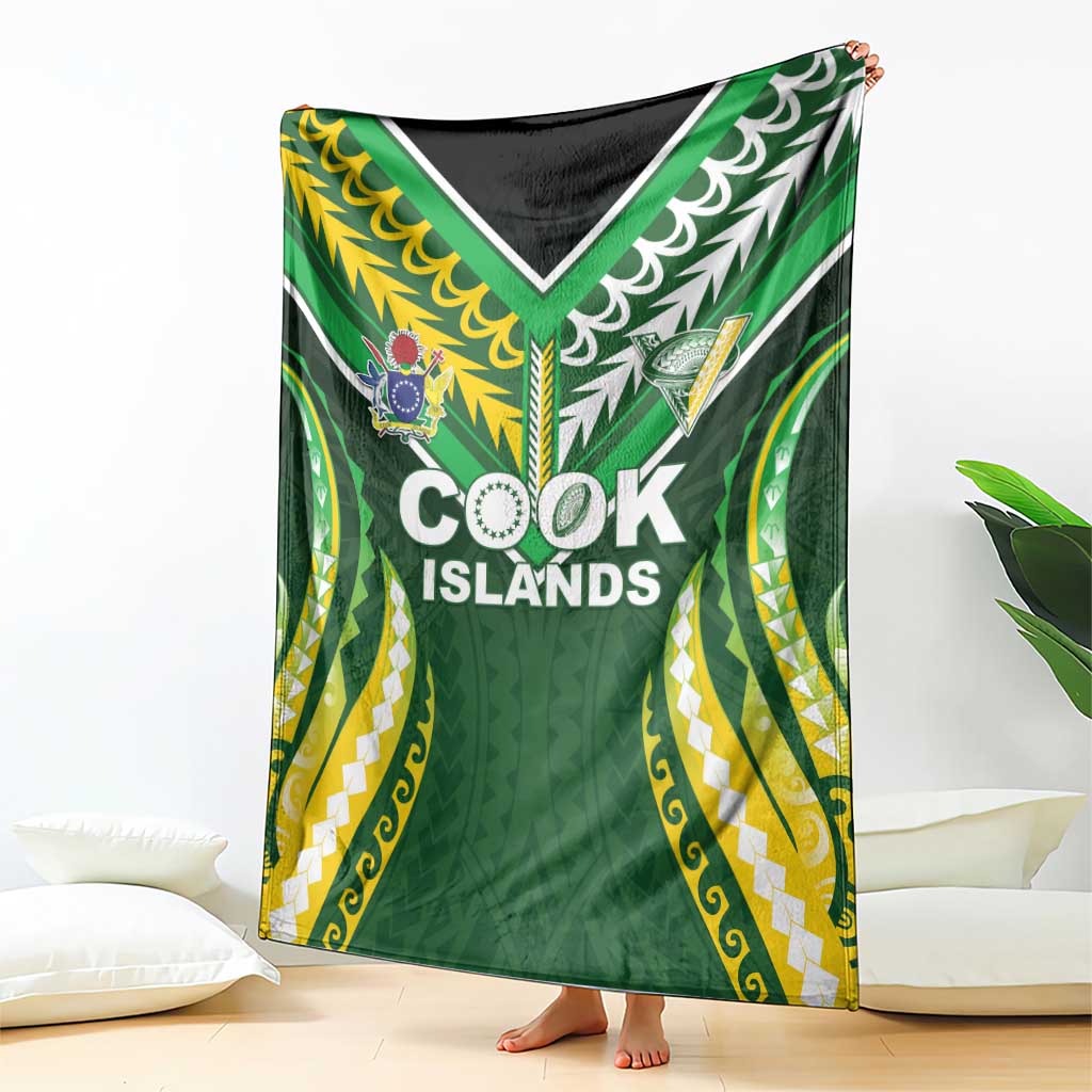 Cook Islands Rugby Blanket Unique Style Green Version - Polynesian Pride