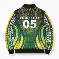 Custom Cook Islands Rugby Bomber Puffer Jacket Unique Style Green Version - Polynesian Pride
