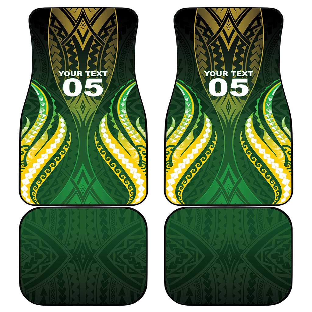 Custom Cook Islands Rugby Car Mats Unique Style Green Version - Polynesian Pride