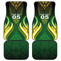 Custom Cook Islands Rugby Car Mats Unique Style Green Version - Polynesian Pride