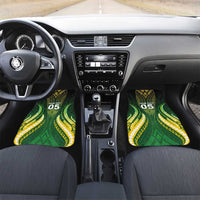 Custom Cook Islands Rugby Car Mats Unique Style Green Version - Polynesian Pride