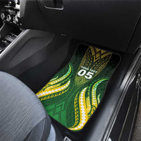 Custom Cook Islands Rugby Car Mats Unique Style Green Version - Polynesian Pride