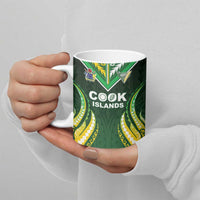 Custom Cook Islands Rugby Ceramic Mug Unique Style Green Version - Polynesian Pride