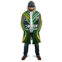 Custom Cook Islands Rugby Cloak Unique Style Green Version - Polynesian Pride