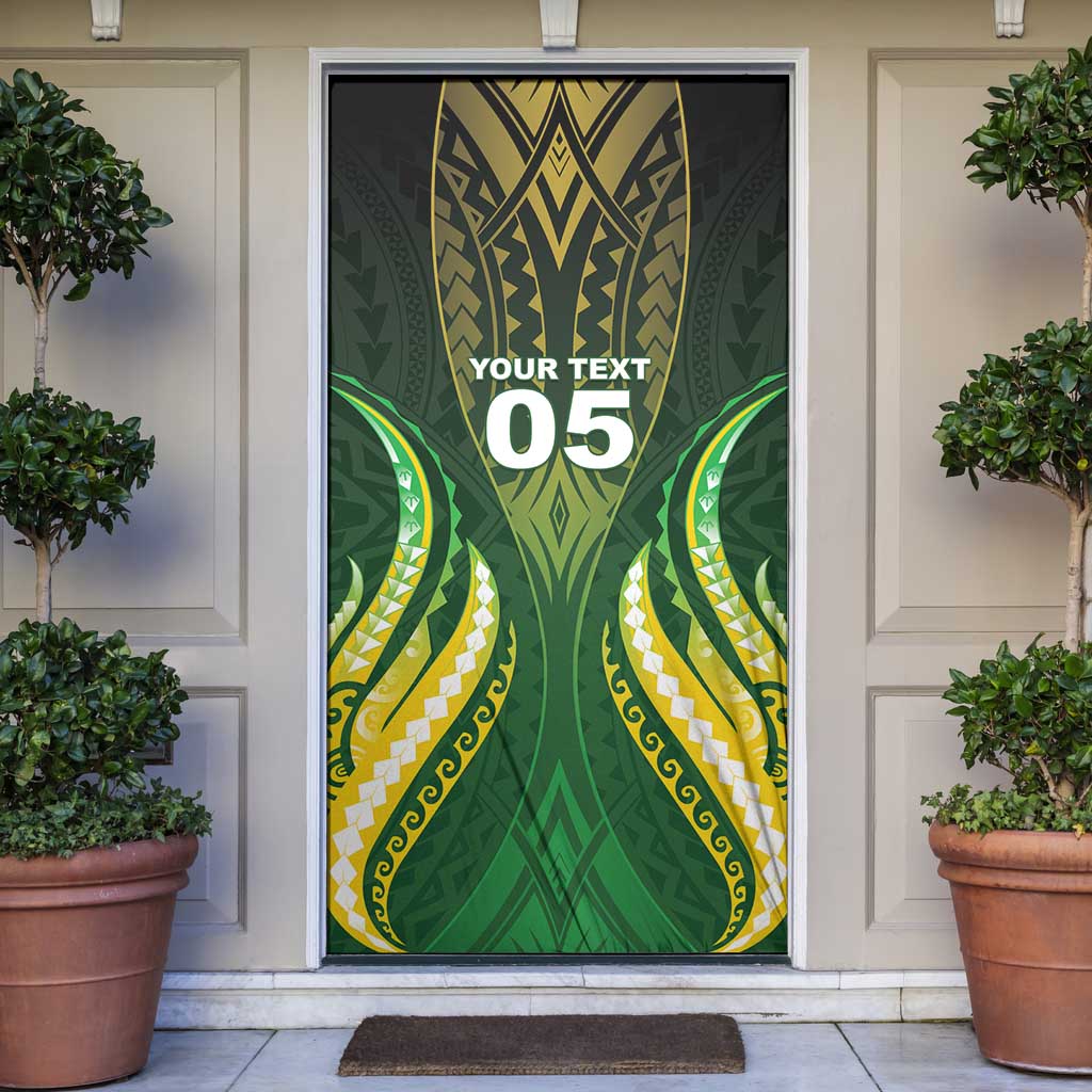 Custom Cook Islands Rugby Door Cover Unique Style Green Version LT05 Green - Polynesian Pride