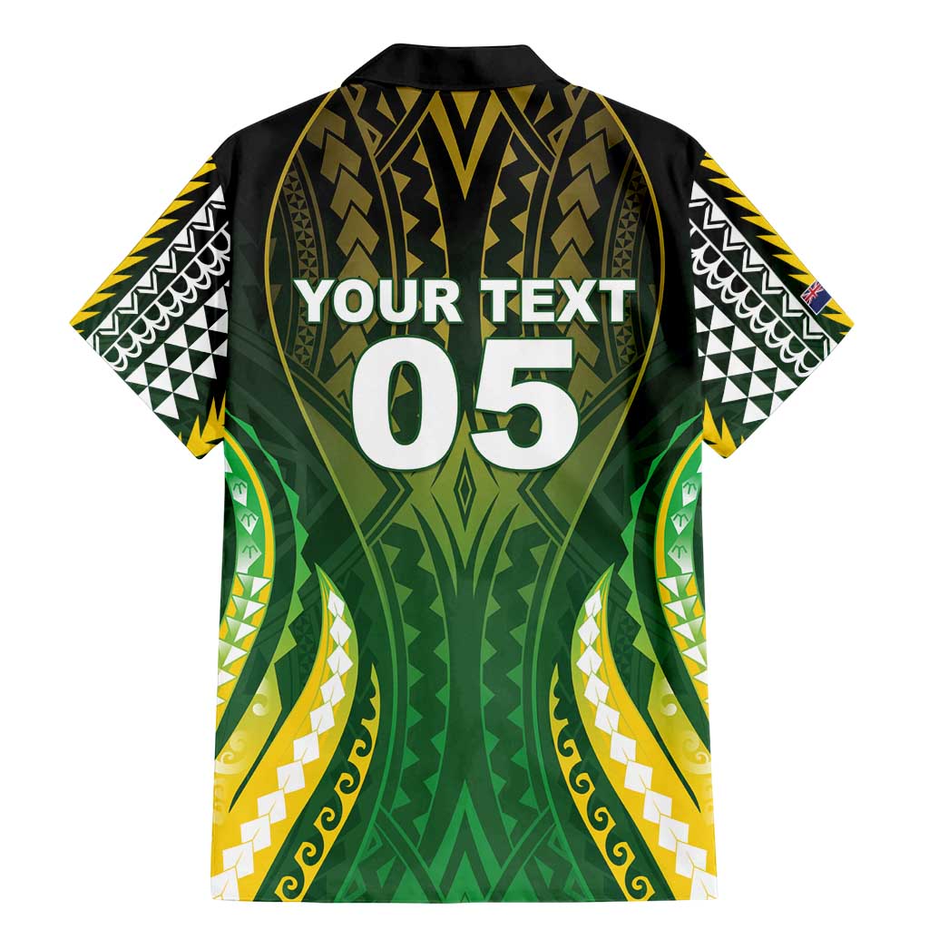 Custom Cook Islands Rugby Family Matching Mermaid Dress and Hawaiian Shirt Unique Style Green Version - Polynesian Pride