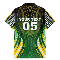 Custom Cook Islands Rugby Family Matching Mermaid Dress and Hawaiian Shirt Unique Style Green Version - Polynesian Pride