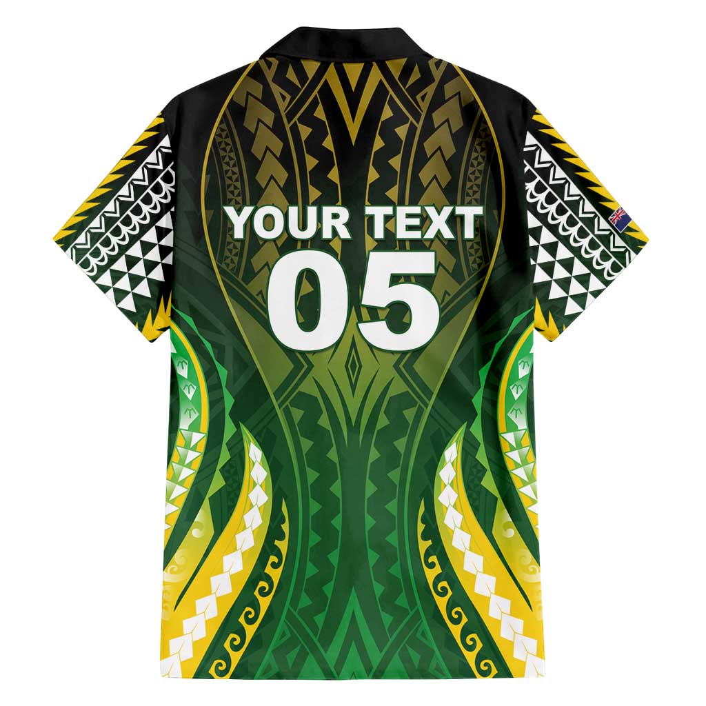 Custom Cook Islands Rugby Family Matching Summer Maxi Dress and Hawaiian Shirt Unique Style Green Version - Polynesian Pride