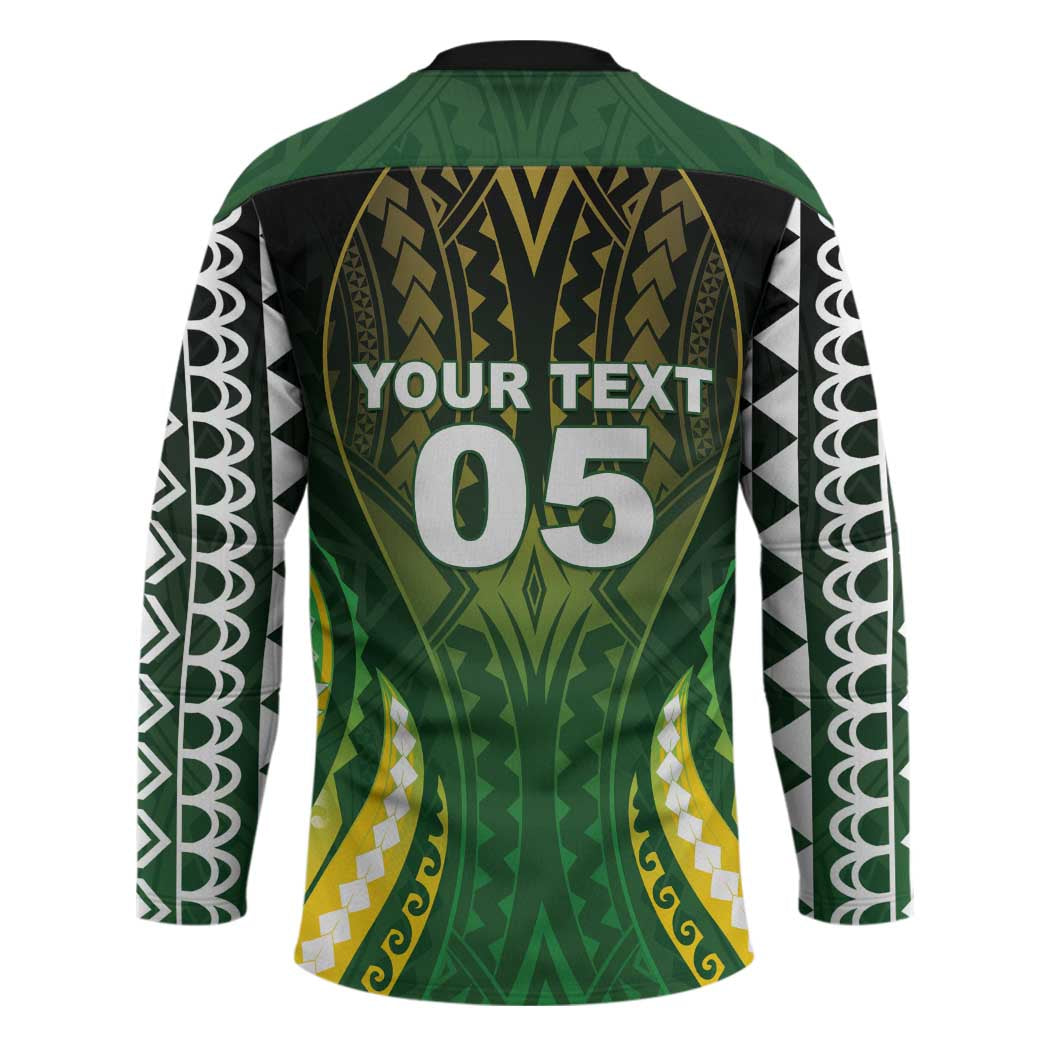 Custom Cook Islands Rugby Hockey Jersey Unique Style Green Version - Polynesian Pride