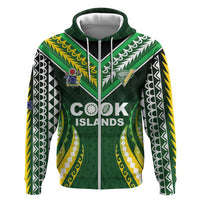 Custom Cook Islands Rugby Hoodie Unique Style Green Version - Polynesian Pride