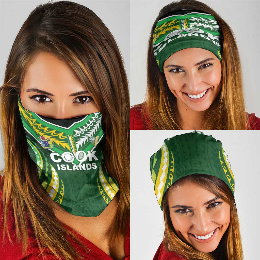 Cook Islands Rugby Neck Gaiter Unique Style Green Version - Polynesian Pride