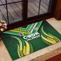 Cook Islands Rugby Rubber Doormat Unique Style Green Version - Polynesian Pride