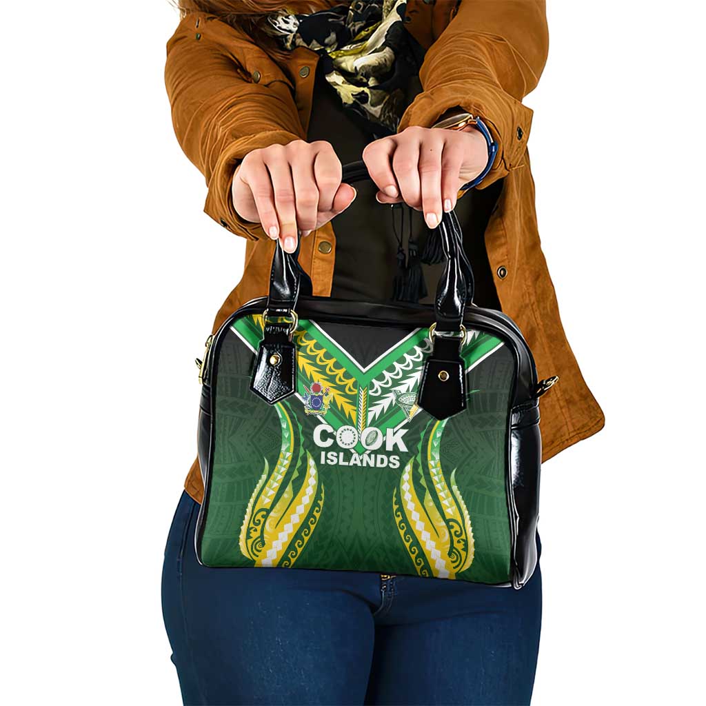Cook Islands Rugby Shoulder Handbag Unique Style Green Version - Polynesian Pride