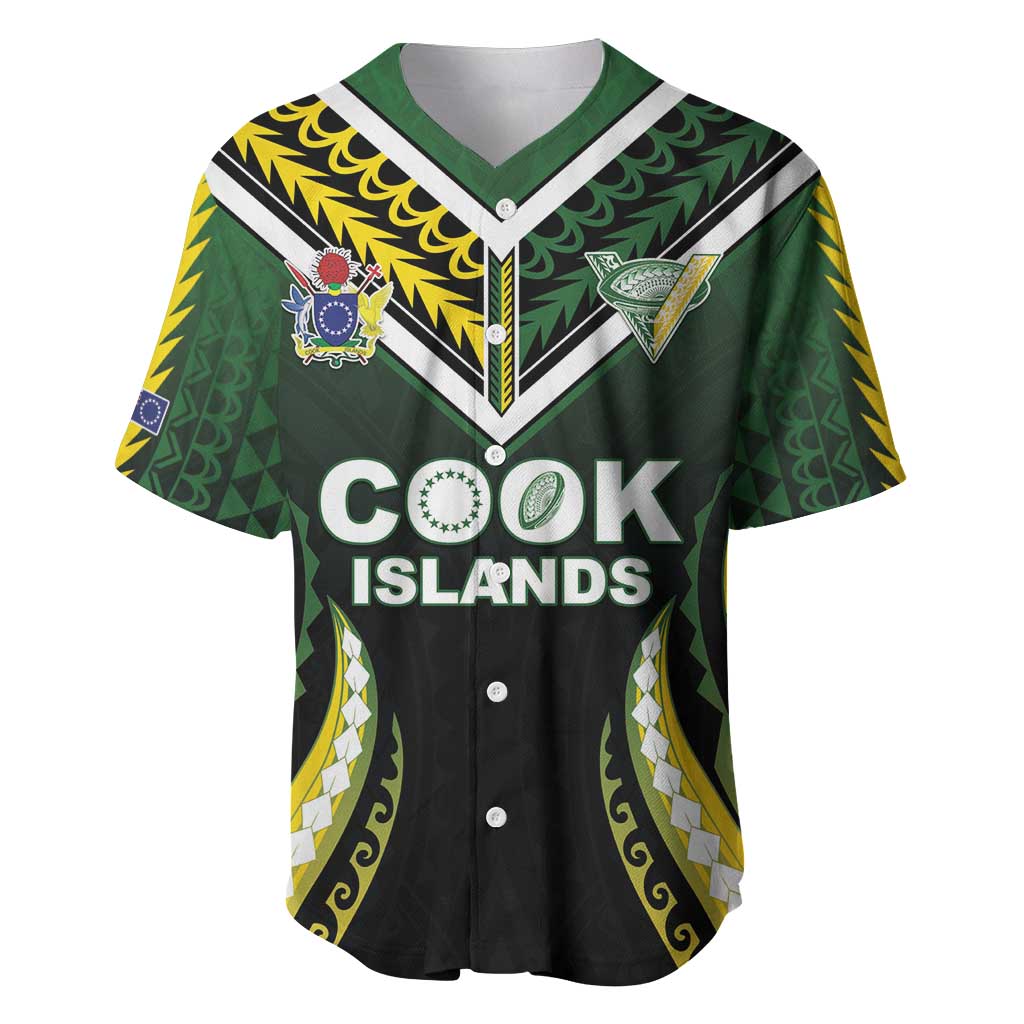 Custom Cook Islands Rugby Baseball Jersey Unique Style Black Version - Polynesian Pride