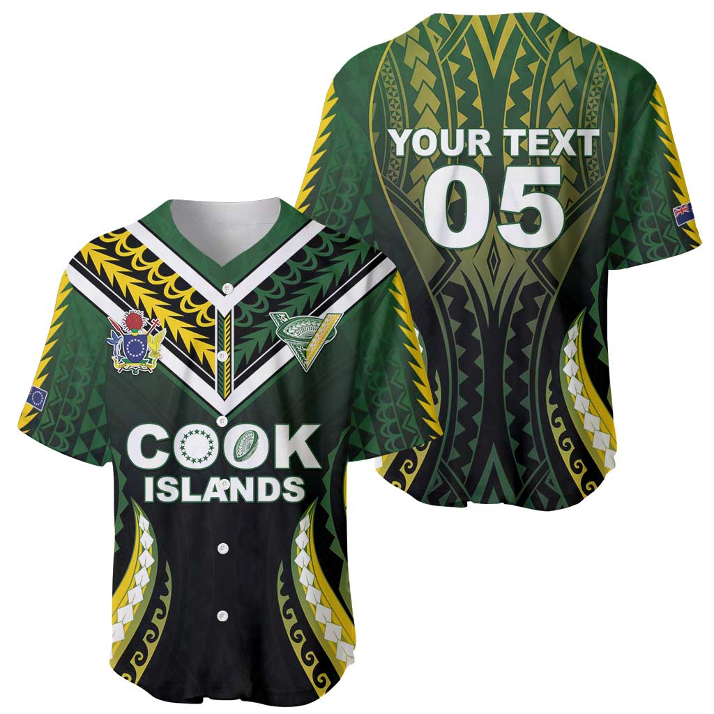 Custom Cook Islands Rugby Baseball Jersey Unique Style Black Version - Polynesian Pride