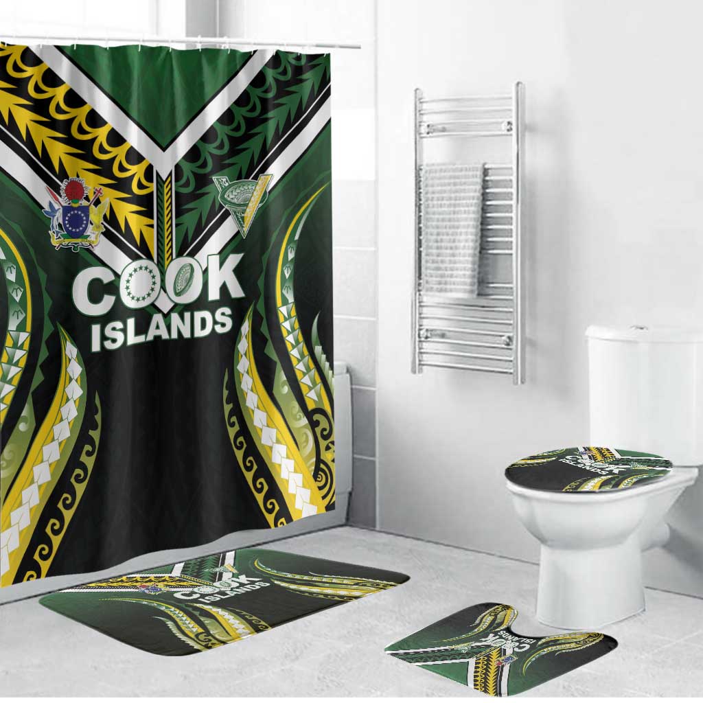 Cook Islands Rugby Bathroom Set Unique Style Black Version - Polynesian Pride