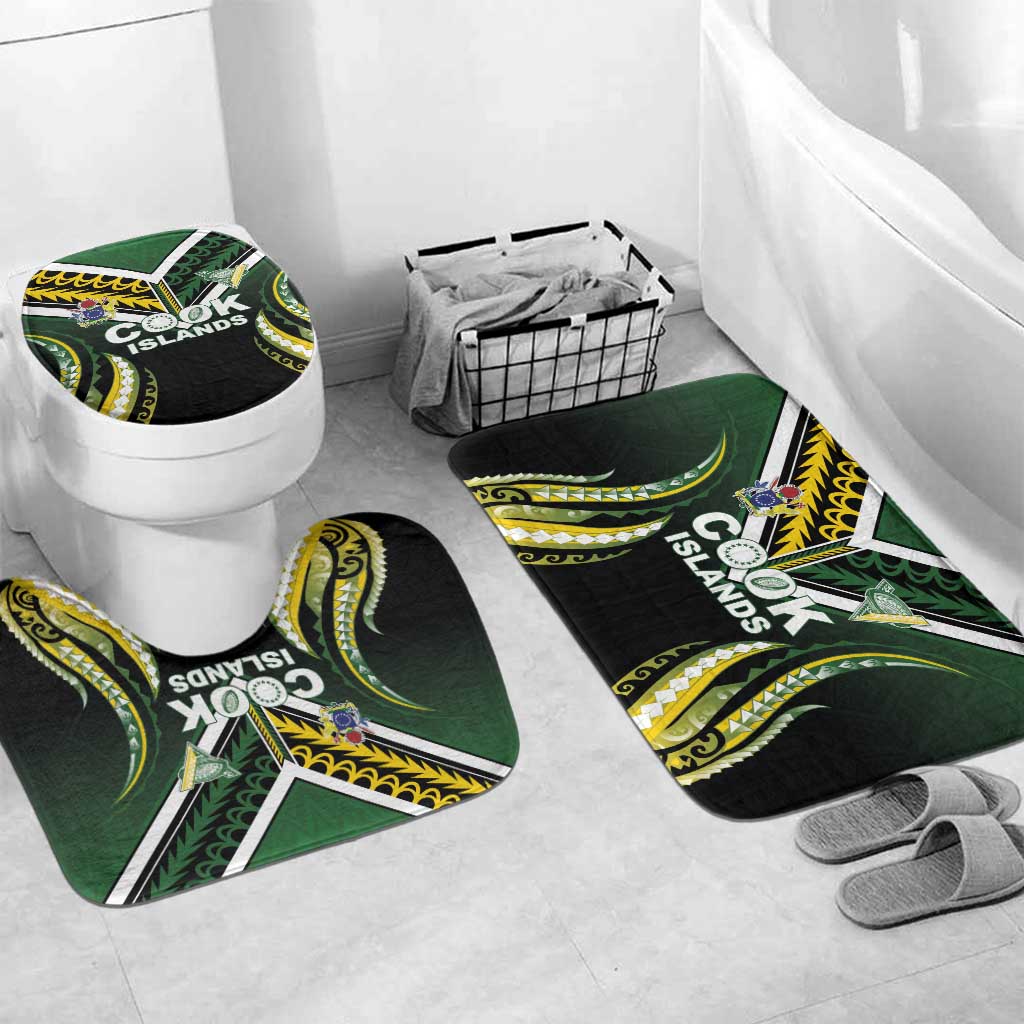 Cook Islands Rugby Bathroom Set Unique Style Black Version - Polynesian Pride