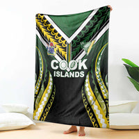 Cook Islands Rugby Blanket Unique Style Black Version - Polynesian Pride
