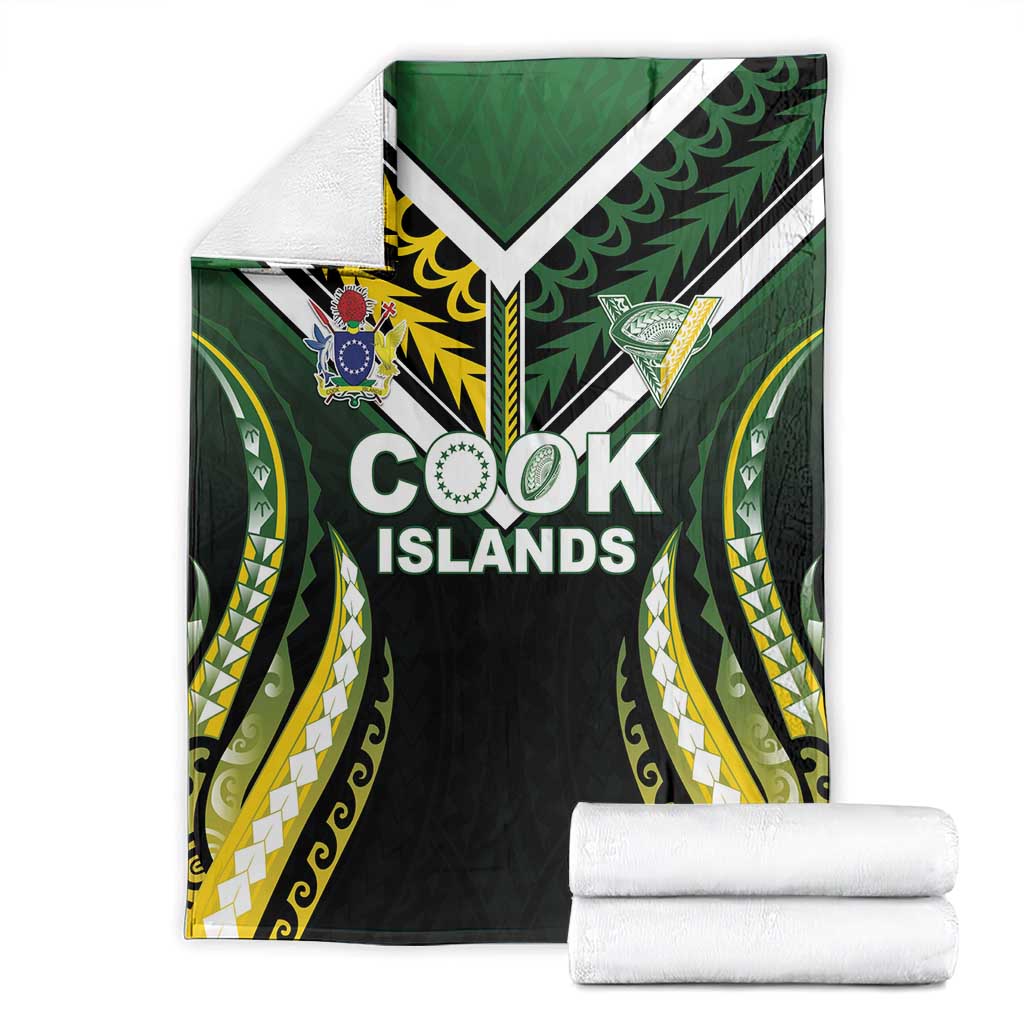 Cook Islands Rugby Blanket Unique Style Black Version - Polynesian Pride