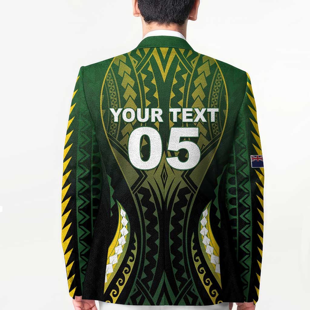 Custom Cook Islands Rugby Blazer Unique Style Black Version - Polynesian Pride