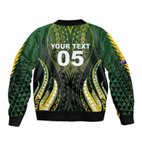 Custom Cook Islands Rugby Bomber Jacket Unique Style Black Version - Polynesian Pride