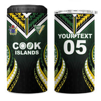 Custom Cook Islands Rugby 4 in 1 Can Cooler Tumbler Unique Style Black Version LT05 One Size: 16 oz Black - Polynesian Pride