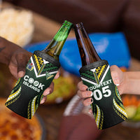 Custom Cook Islands Rugby 4 in 1 Can Cooler Tumbler Unique Style Black Version LT05 - Polynesian Pride