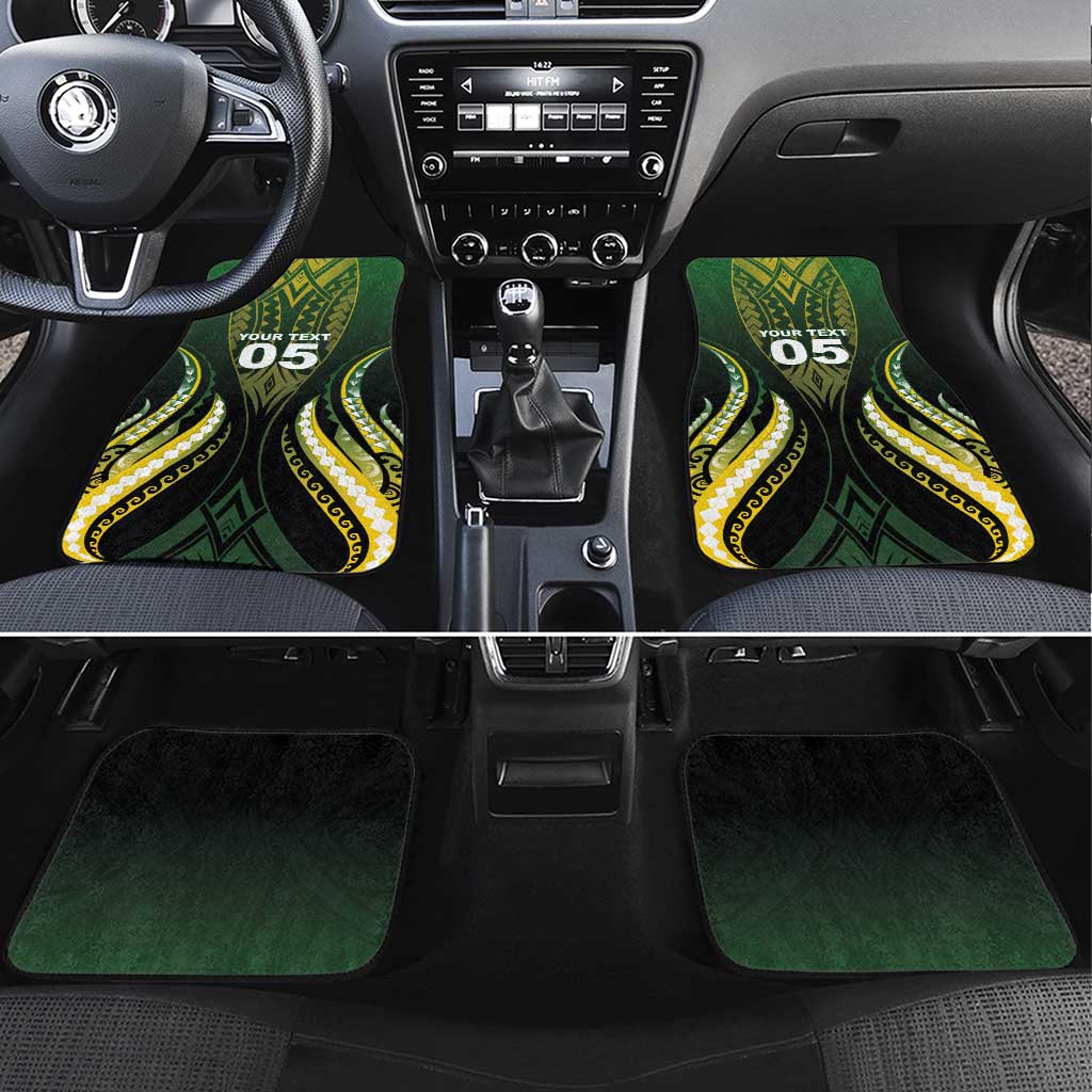 Custom Cook Islands Rugby Car Mats Unique Style Black Version LT05 Set 4pcs Black - Polynesian Pride