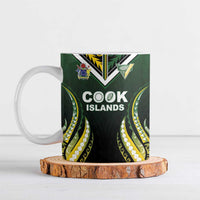 Custom Cook Islands Rugby Ceramic Mug Unique Style Black Version - Polynesian Pride