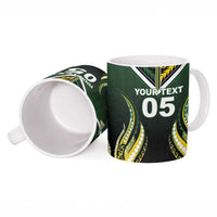 Custom Cook Islands Rugby Ceramic Mug Unique Style Black Version - Polynesian Pride
