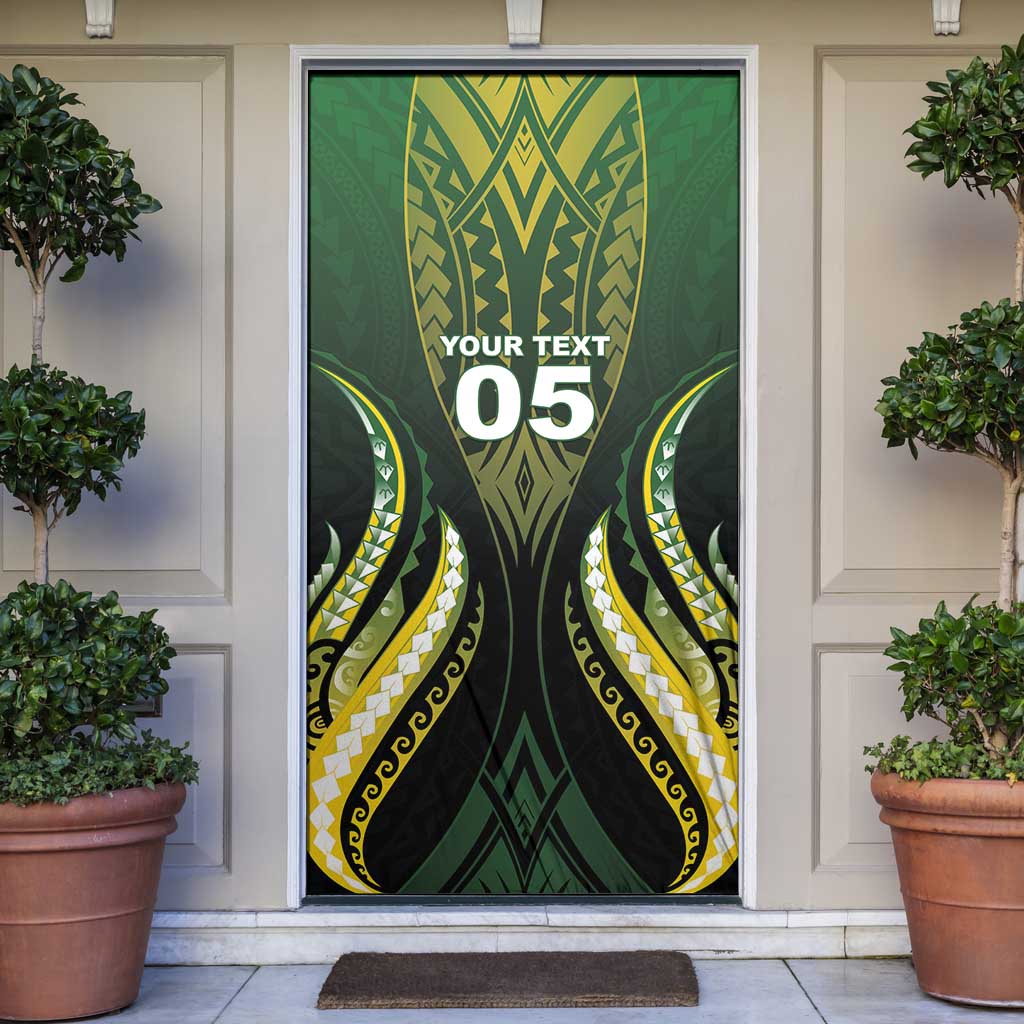 Custom Cook Islands Rugby Door Cover Unique Style Black Version LT05 Black - Polynesian Pride