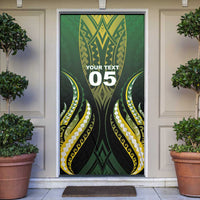 Custom Cook Islands Rugby Door Cover Unique Style Black Version LT05 Black - Polynesian Pride