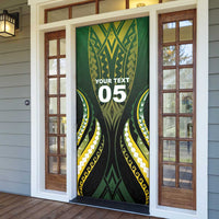Custom Cook Islands Rugby Door Cover Unique Style Black Version LT05 - Polynesian Pride