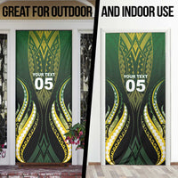 Custom Cook Islands Rugby Door Cover Unique Style Black Version LT05 - Polynesian Pride