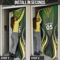 Custom Cook Islands Rugby Door Cover Unique Style Black Version LT05 - Polynesian Pride