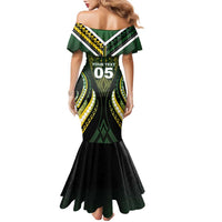 Custom Cook Islands Rugby Family Matching Mermaid Dress and Hawaiian Shirt Unique Style Black Version - Polynesian Pride