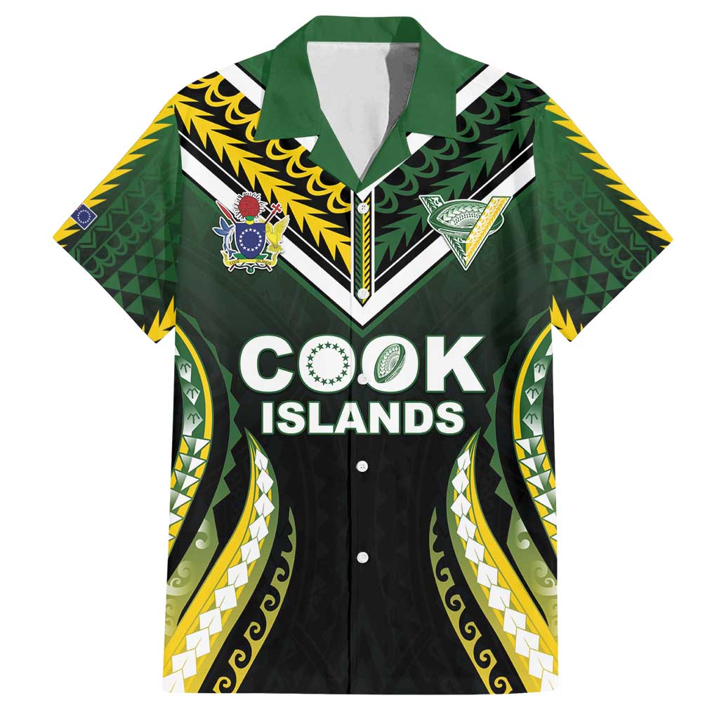 Custom Cook Islands Rugby Family Matching Puletasi and Hawaiian Shirt Unique Style Black Version - Polynesian Pride