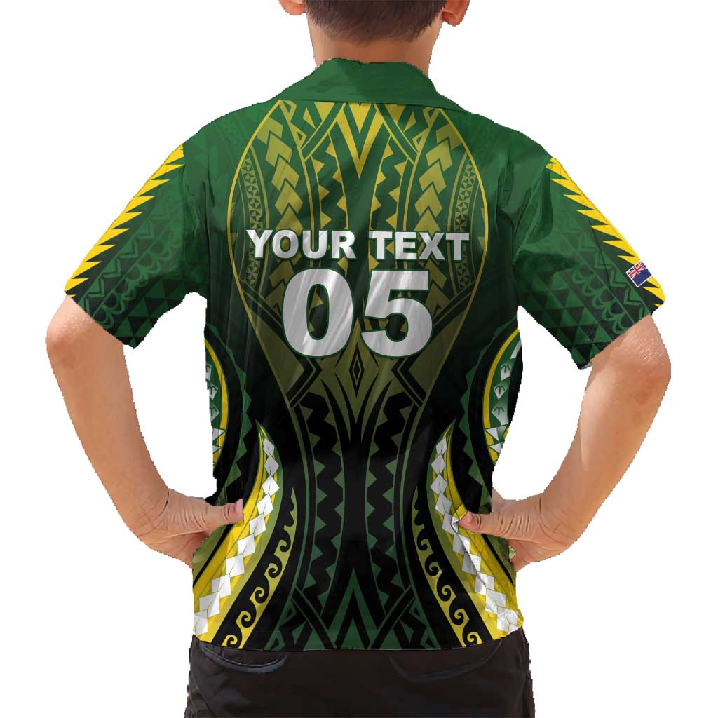 Custom Cook Islands Rugby Family Matching Tank Maxi Dress and Hawaiian Shirt Unique Style Black Version - Polynesian Pride