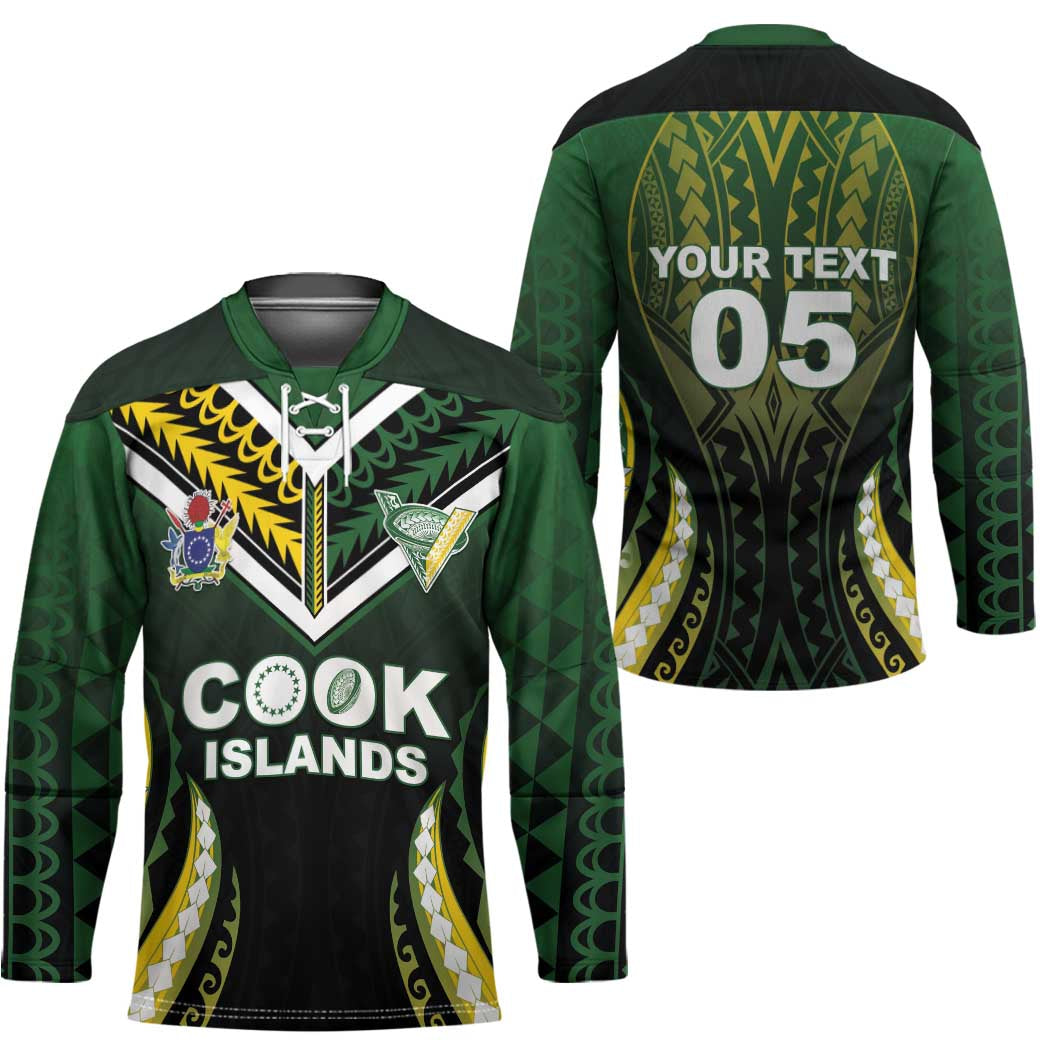Custom Cook Islands Rugby Hockey Jersey Unique Style Black Version - Polynesian Pride