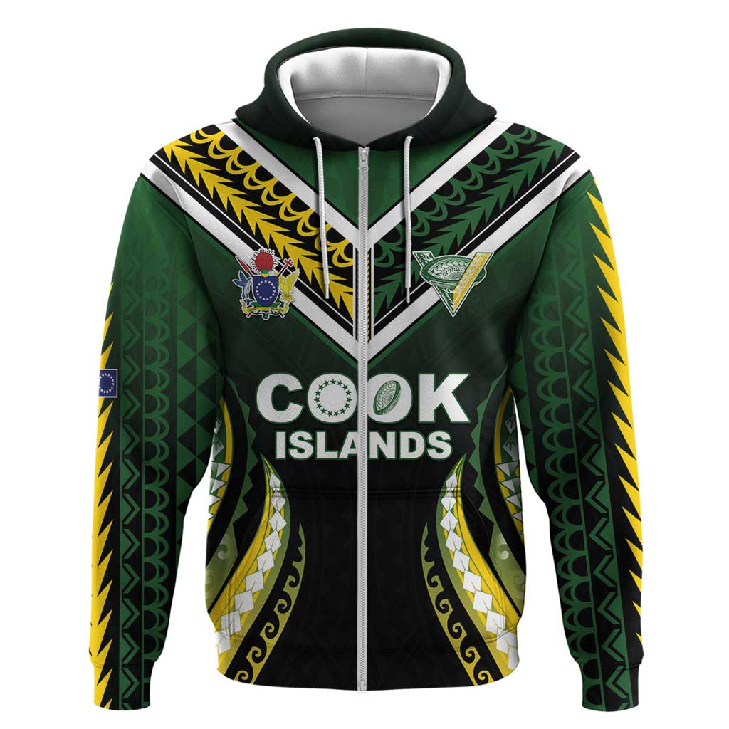 Custom Cook Islands Rugby Hoodie Unique Style Black Version - Polynesian Pride