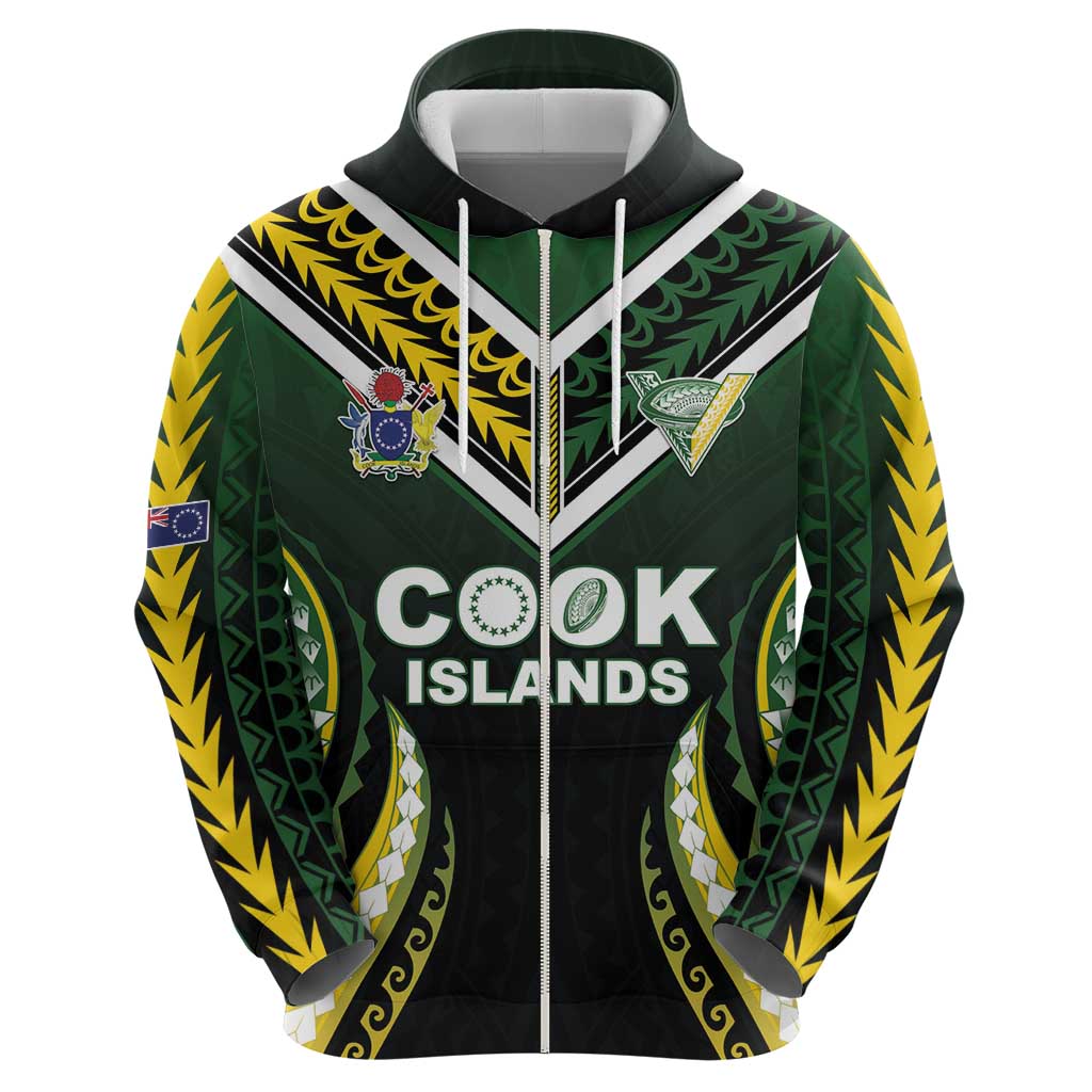 Custom Cook Islands Rugby Hoodie Unique Style Black Version - Polynesian Pride