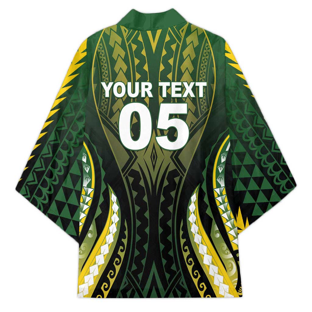 Custom Cook Islands Rugby Kimono Unique Style Black Version - Polynesian Pride
