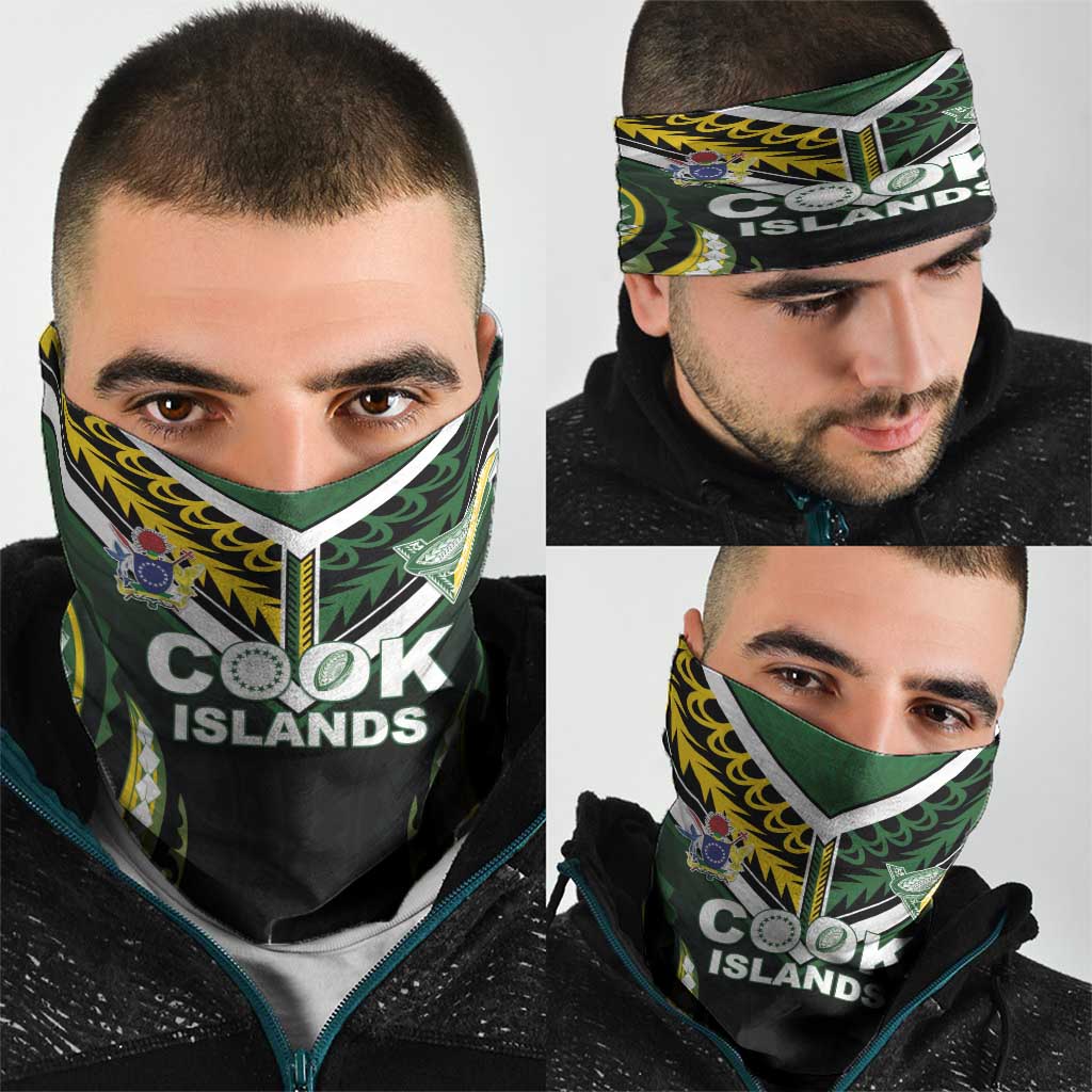 Cook Islands Rugby Neck Gaiter Unique Style Black Version - Polynesian Pride