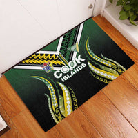 Cook Islands Rugby Rubber Doormat Unique Style Black Version - Polynesian Pride