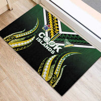 Cook Islands Rugby Rubber Doormat Unique Style Black Version - Polynesian Pride