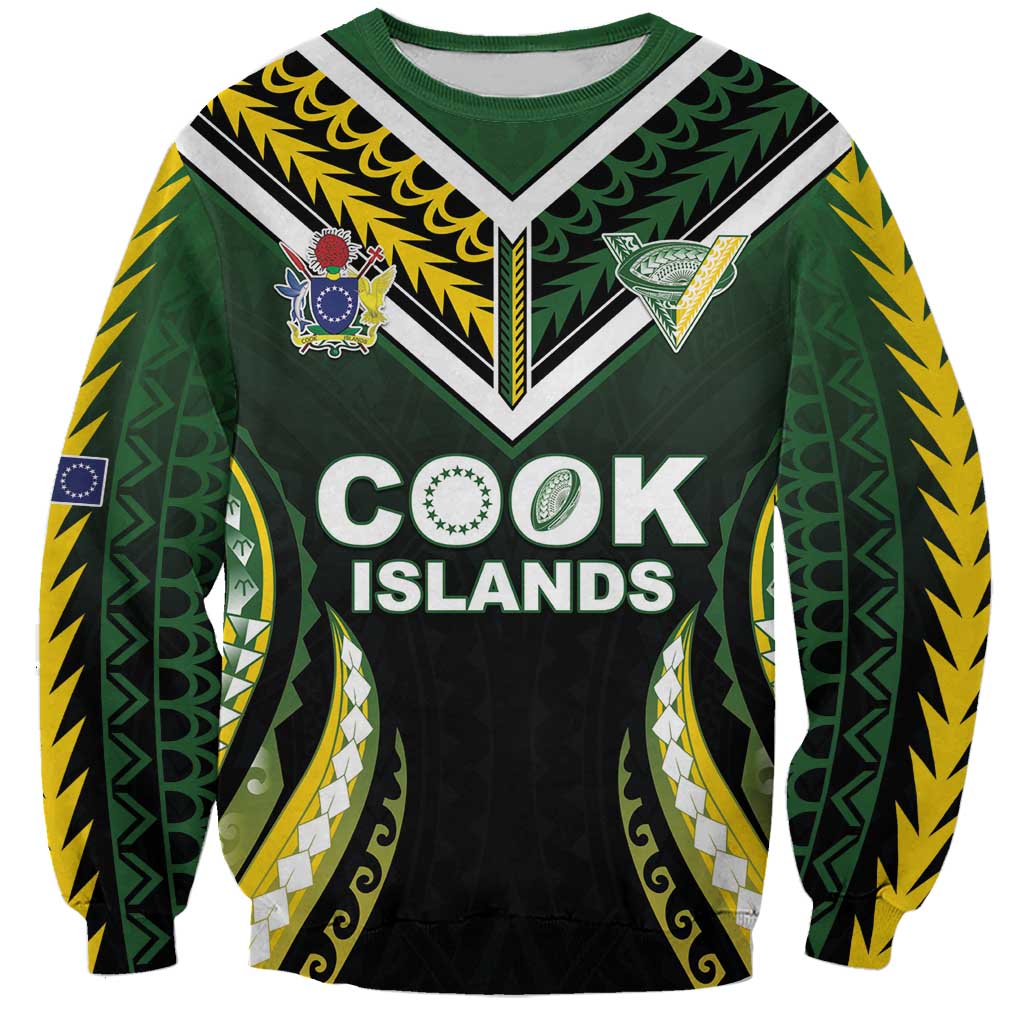 Custom Cook Islands Rugby Sweatshirt Unique Style Black Version - Polynesian Pride