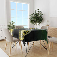 Cook Islands Rugby Tablecloth Unique Style Black Version - Polynesian Pride