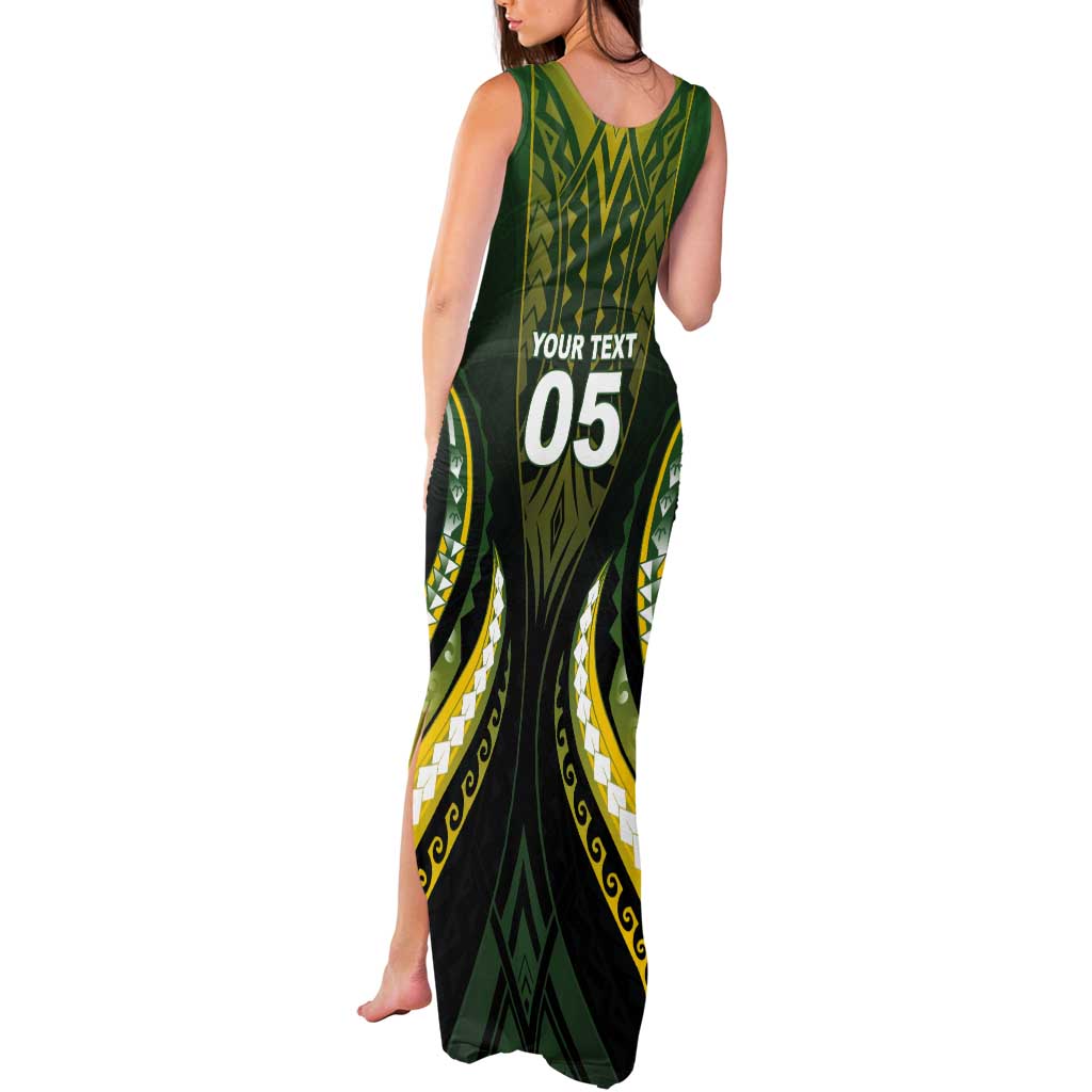 Custom Cook Islands Rugby Tank Maxi Dress Unique Style Black Version - Polynesian Pride