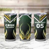 Custom Cook Islands Rugby Tumbler Cup Unique Style Black Version - Polynesian Pride